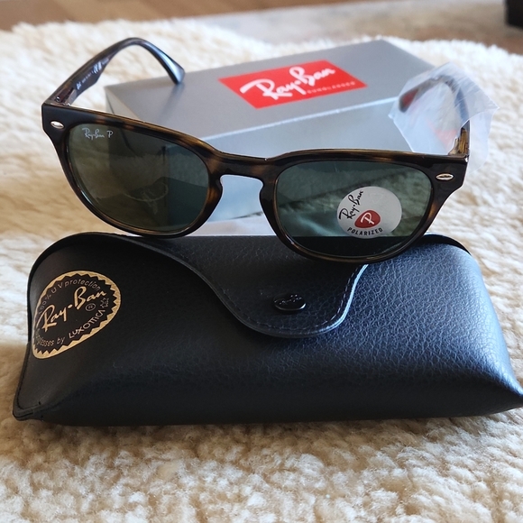NWT IOB Ray-Ban Wayfarer Light Havana Polarized Sunglasses 👓 😎 - Picture 14 of 16